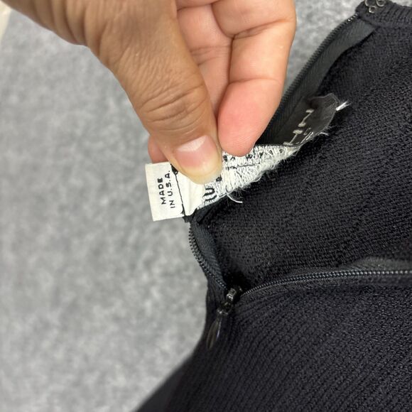 ST JOHN Evening Dress Womens Size 10 Black Halter Knit Beaded Cocktail Party - Picture 7 of 8